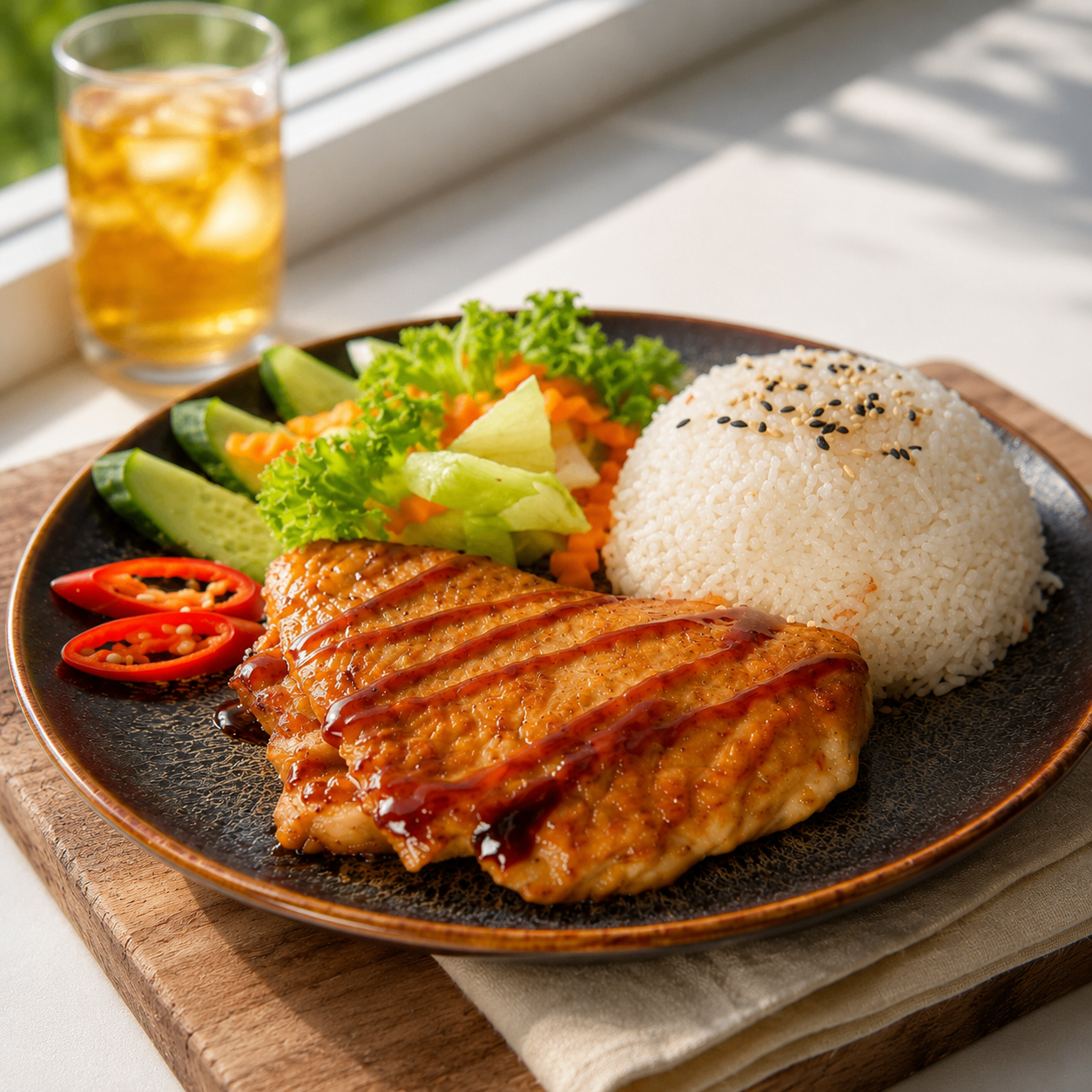 Krispigt friterad fisk med teriyakisås