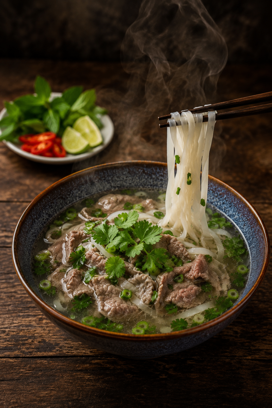 Vietnamesisk Phở med oxkött