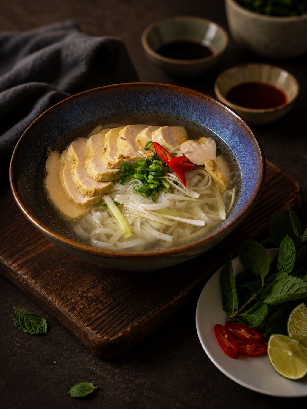 Vietnamesisk Phở med kyckling